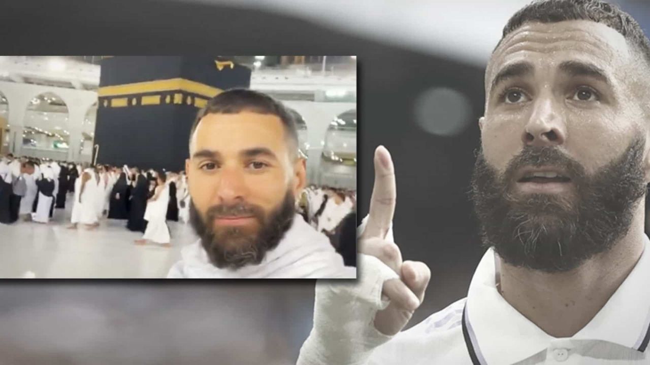 Yıldız futbolcu Karim Benzema Umre'de görüntülendi!
