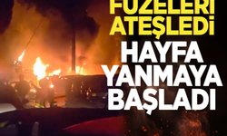 İran karşı saldırıya geçti! Füzeler Hayfa'yı vurdu...Şehirden alevler yükseldi
