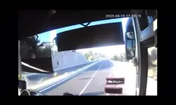 Darende’de freni patlayan tır otobüse çarptı, araç alev aldı