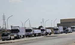 Cansuyu Derneğinin 14 tırlık yardım konvoyu Gazze'ye gönderildi