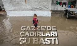 Evleri yıkılan Filistinlilerin çadırlarını da su bastı