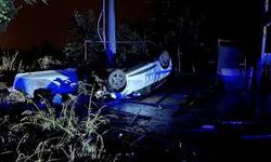 Bursa'da korkutan kaza! Takla atan otomobildeki 2 kişi yaralandı