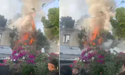 Sultanahmet'te korku dolu anlar! Alevler tarihi avluya zarar verdi