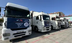 "Hayırlarınız kabul olsun"! Karaman'dan Gazze'ye 6 tır gıda malzemesi gönderildi