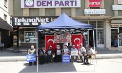 Hasretle evlatlarına kavuşacakları günü bekliyorlar! Muş'ta aileler DEM Parti önündeki eylemlerini sürdürdü