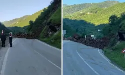 Trabzon-Bayburt karayolunda heyelan: Yol 1,5 saat sonra ulaşıma açıldı!
