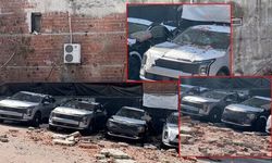 Kağıthane'de istinat duvarı çöktü: Açık otoparktaki 12 sıfır araç zarar gördü