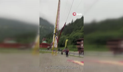 Uzungöl'de İnsan Sapanının Halatı Koptu: Turist Kadın Faciadan Döndü