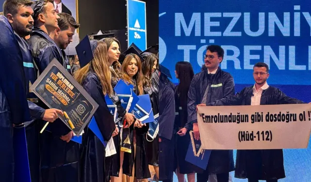 Bu ne hazımsızlık bu ne kepazelik! Mezuniyet töreninde Allah’ın kelamını hatırlatan öğrencilere müdahale