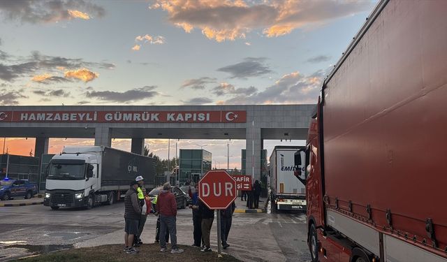 Hamzabeyli'de tır şoförlerinden eylem