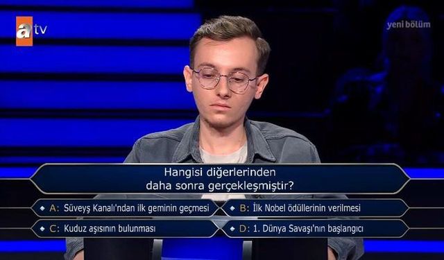 Hangisi diğerlerinden daha sonra gerçekleşmiştir? Kim Milyoner Olmak İster sorusunun cevabı