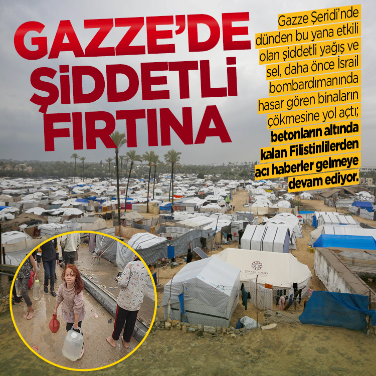 Gazze’de şiddetli fırtına