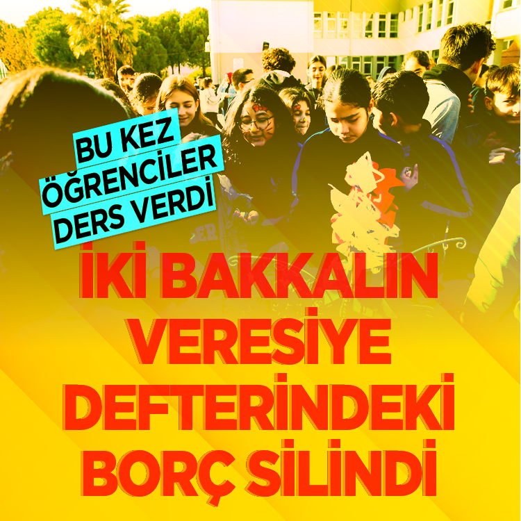 Bu kez öğrenciler ders verdi!  İki bakkalın veresiye defterindeki borç silindi