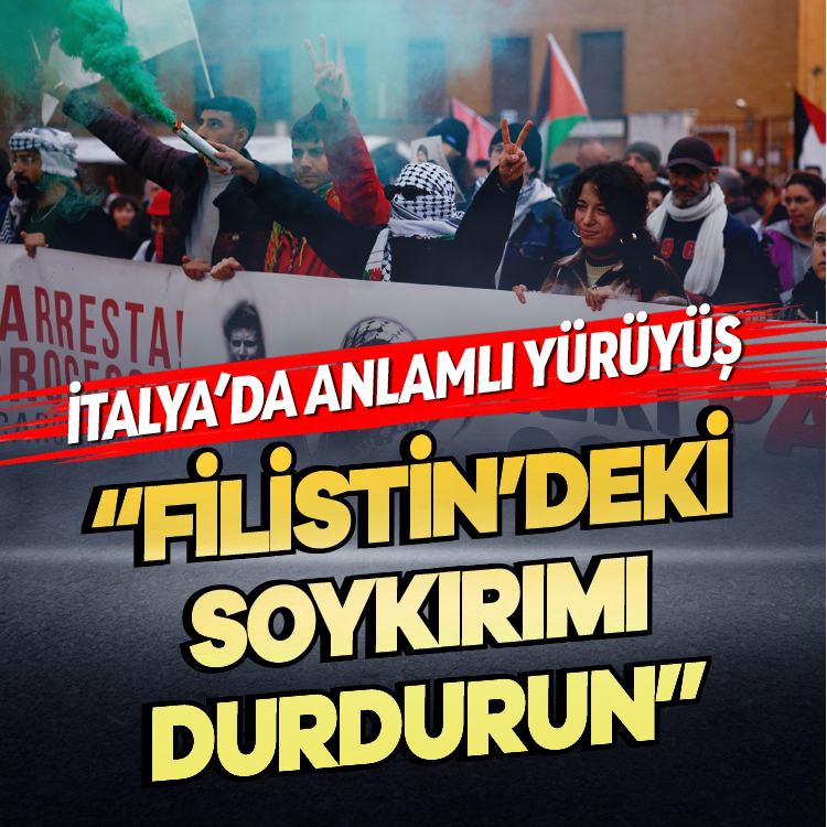 İtalya’da anlamlı yürüyüş: "Filistin'deki soykırımı durdurun"