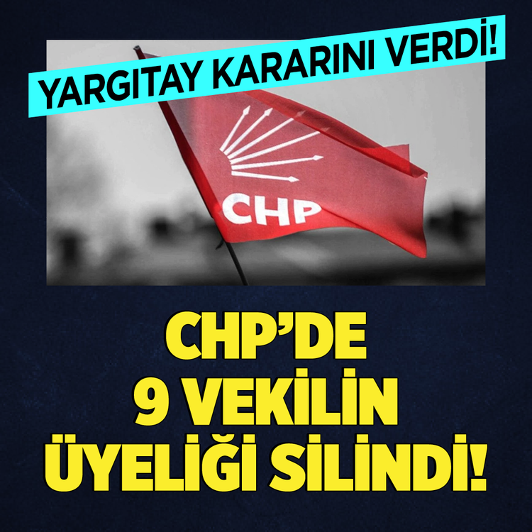 Yargıtay fişi çekti! CHP'de 9 vekilin üyeliği silindi!
