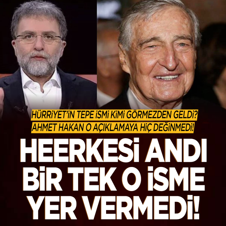 Hürriyet’in tepe ismi kimi görmezden geldi? Ahmet Hakan o açıklamaya hiç değinmedi! Herkesi andı bir tek o isme yer vermedi