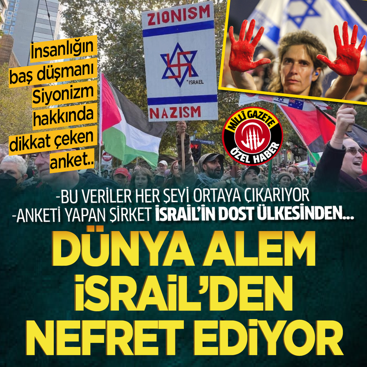İnsanlığın baş düşmanı Siyonizm hakkında dikkat çeken anket.. Bu veriler her şeyi ortaya çıkarıyor -Anketi yapan şirket İsrail’in dost ülkesinden..Dünya alem israil’den nefret ediyor