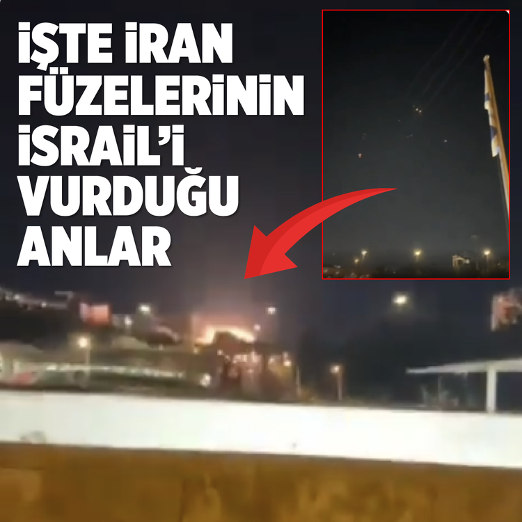İşte İran füzelerinin İsrail’i vurduğu anlar