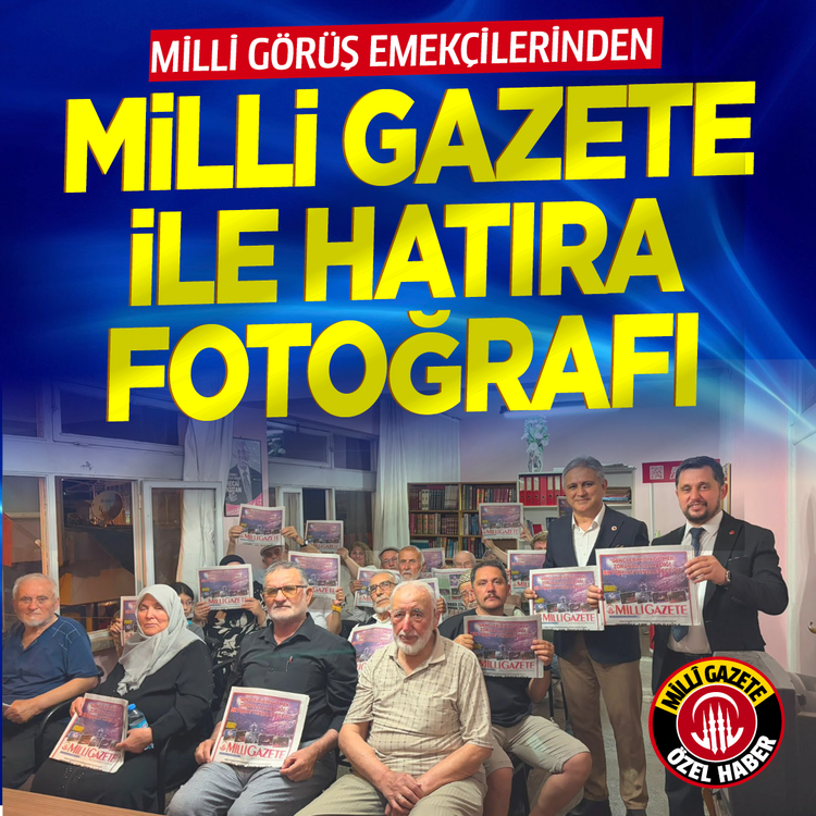 Milli Görüş emekçilerinden  Milli Gazete ile hatıra fotoğrafı