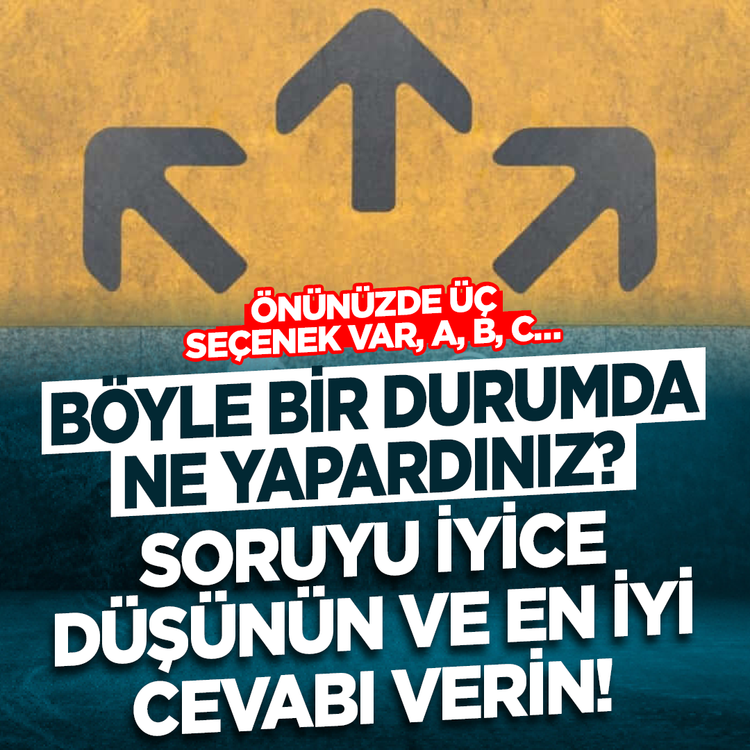 Önünüzde üç seçenek var, A, B, C… Böyle bir durumda ne yapardınız? Soruyu iyice düşünün ve en iyi cevabı verin