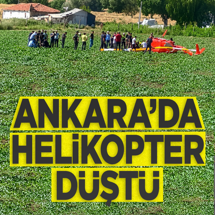 Ankara'da eğitim helikopteri düştü! İki yaralı var