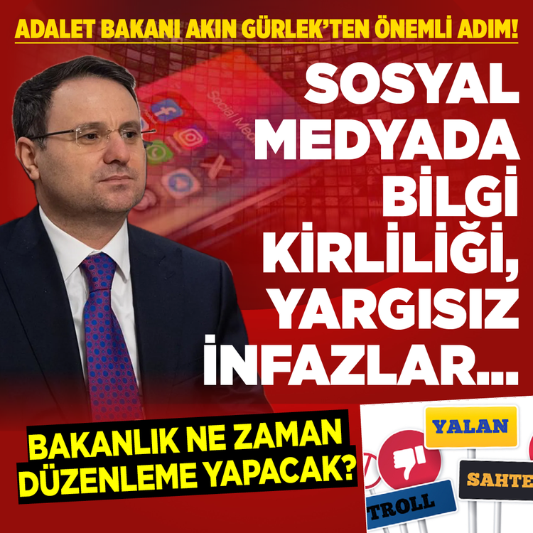 Adalet Bakanı Akın Gürlek'ten önemli adım! Sosyal medyada bilgi kirliliği, yargısız infazlar... Bakanlık ne zaman düzenleme yapacak?