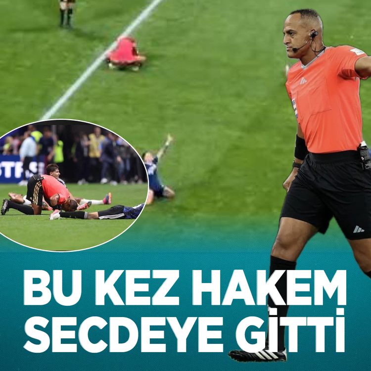 Arjantin ve İngiltere karşılaşmasına damga vurdu! Hakem bitiş düdüğüyle Secdeye gitti