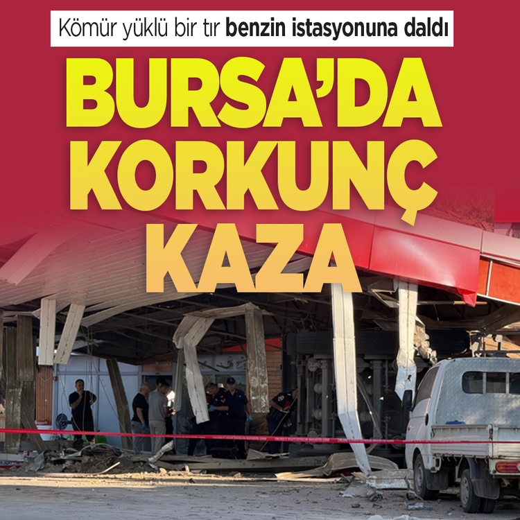 Kömür yüklü tır benzinliğe daldı! O anlar kameraya yansıdı