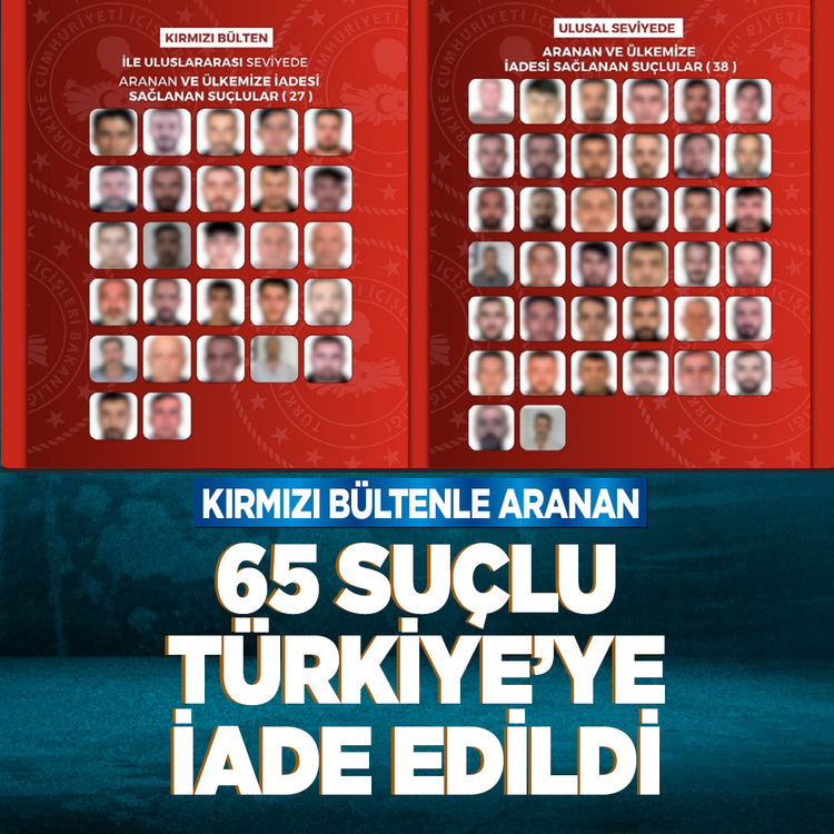 Kırmızı bültenle aranan 65 suçlu Türkiye'ye iade edildi