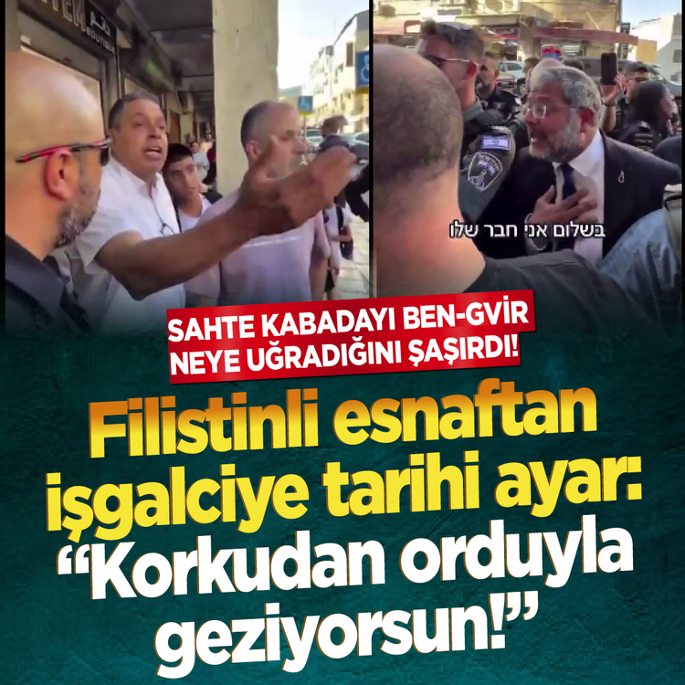 Sahte kabadayı Ben-Gvir neye uğradığını şaşırdı! Filistinli esnaftan işgalciye tarihi ayar: "Korkudan orduyla geziyorsun!"