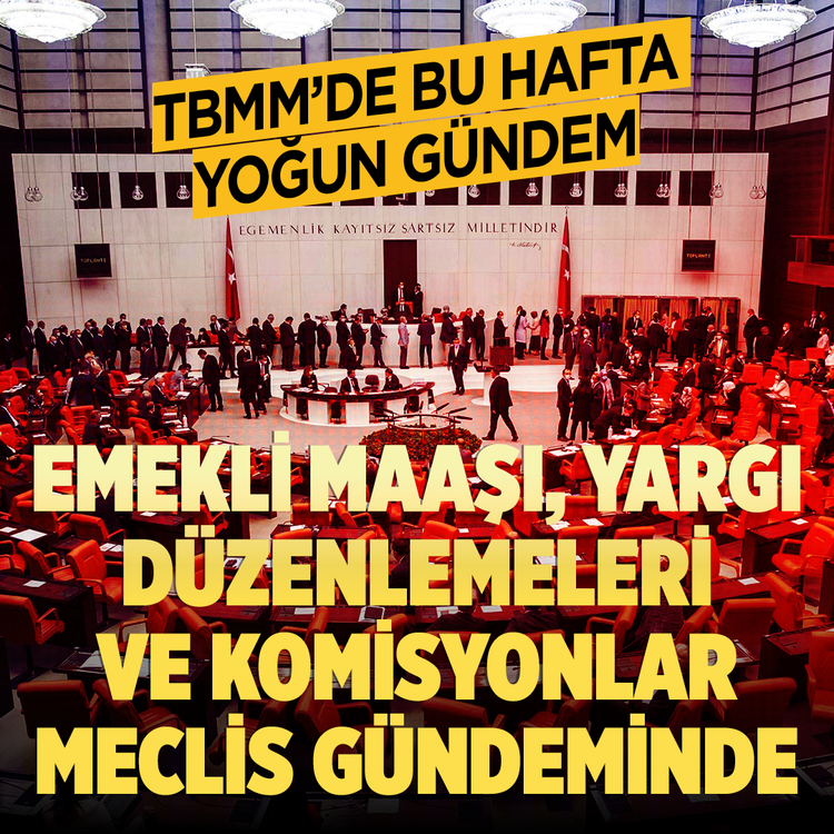 TBMM'de bu hafta yoğun gündem: Emekli maaşı, yargı düzenlemeleri ve komisyonlar meclis gündeminde