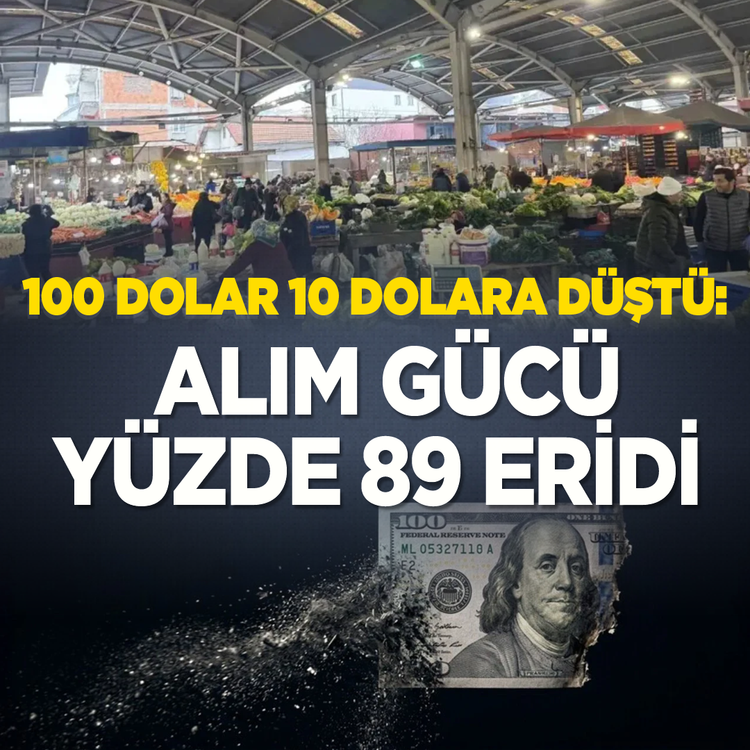100 Dolar 10 Dolara düştü: Alım gücü yüzde 89 eridi