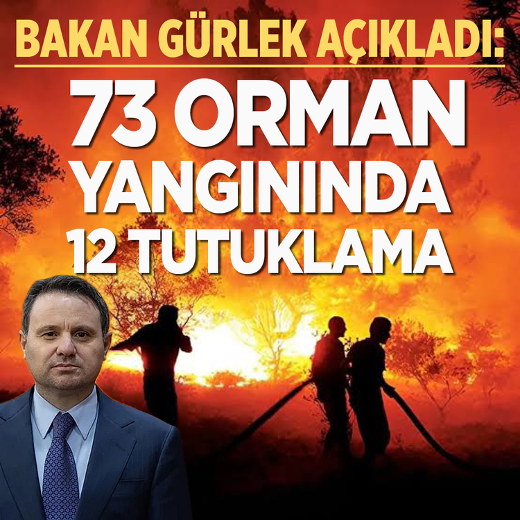 Bakan Gürlek açıkladı! 73 orman yangınında 12 tutuklama