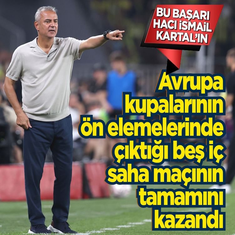 Bu başarı Hacı İsmail Kartal’ın...  Avrupa kupalarının ön elemelerinde çıktığı beş iç saha maçının tamamını kazandı
