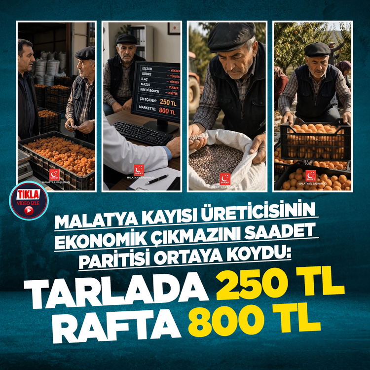 Saadet Paritisi, kayısı üreticisinin ekonomik çıkmazını ortaya koydu: Tarlada 250, rafta 800 TL