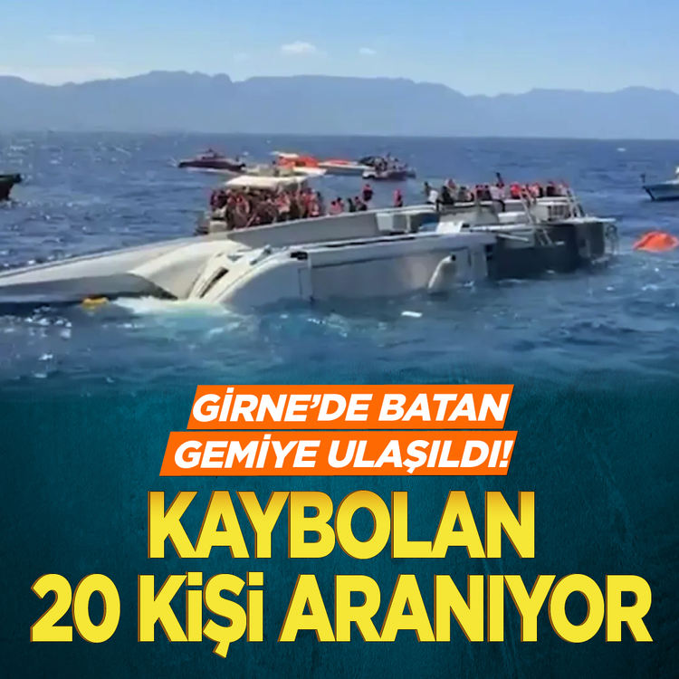 Girne'de batan gemiye ulaşıldı! Kaybolan 20 kişi aranıyor