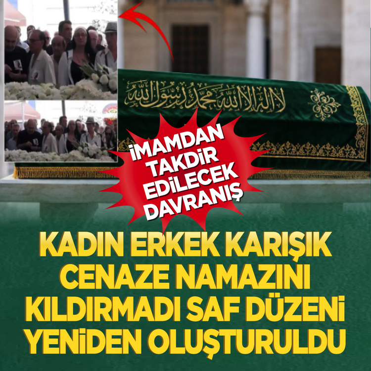 İmamdan takdir edilecek davranış: Kadın erkek karışık cenaze namazını kıldırmadı, saf düzeni yeniden oluşturuldu