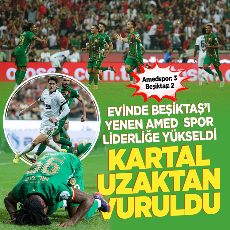 Evinde Beşiktaş'ı yenen Amedspor liderliğe yükseldi! Kartal uzaktan vuruldu: Amedspor: 3 Beşiktaş: 2