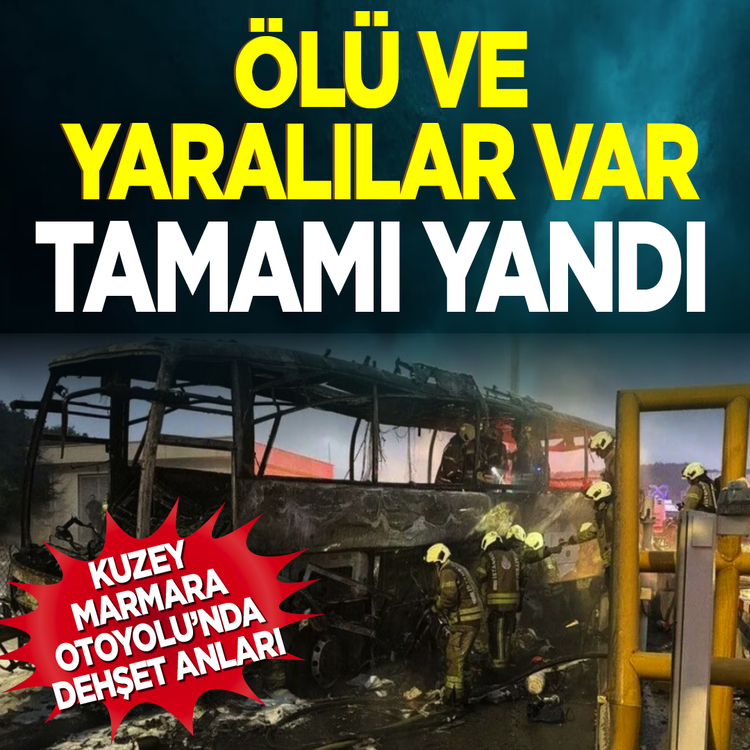 Ölü ve yaralılar var! Tamamı yandı: Kuzey Marmara Otoyolu'nda dehşet anları