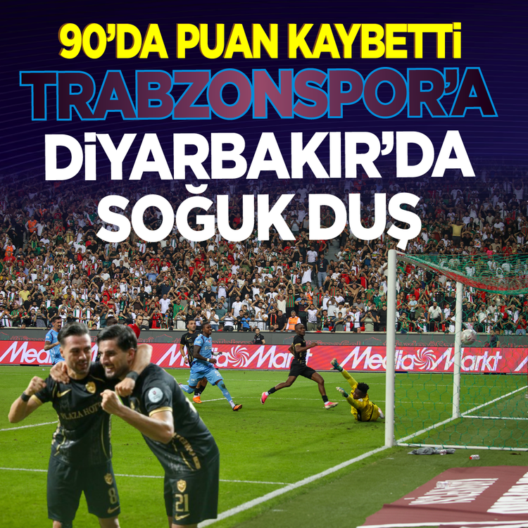Trabzonspor'a Diyarbakır'da soğuk duş: 90'da puan kaybetti