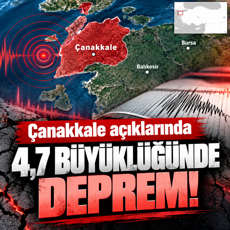 Çanakkale açıklarında 4,7 büyüklüğünde deprem!