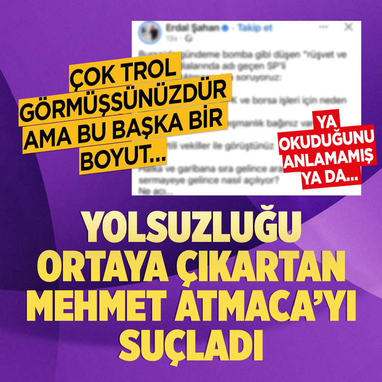Çok trol görmüşsünüzdür ama bu başka bir boyut… Yolsuzluğu ortaya çıkartan  Mehmet Atmaca’yı suçladı
