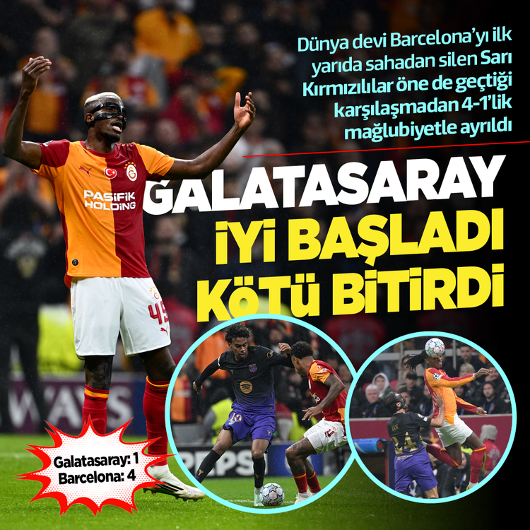 Galatasaray öne geçtiği karşılaşmadan 4-1’lik mağlubiyetle ayrıldı