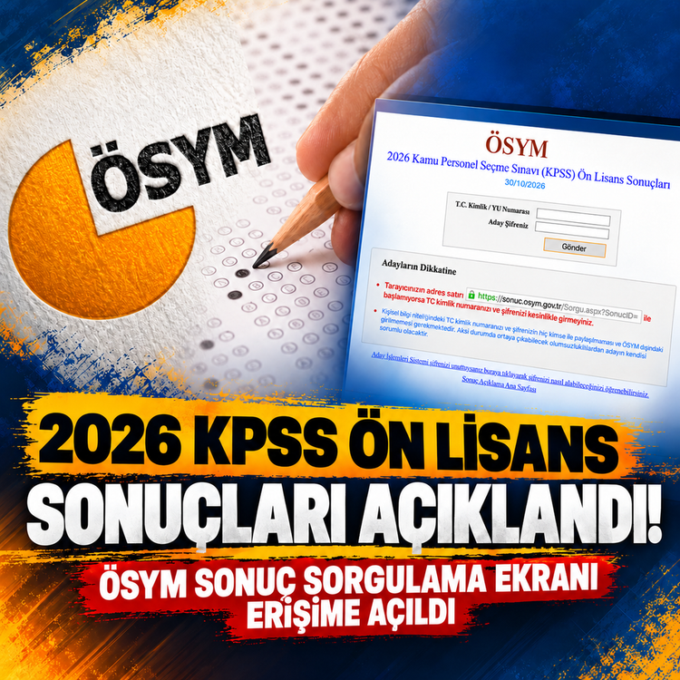 2026 KPSS ön lisans sonuçları açıklandı! ÖSYM sonuç sorgulama ekranı erişime açıldı
