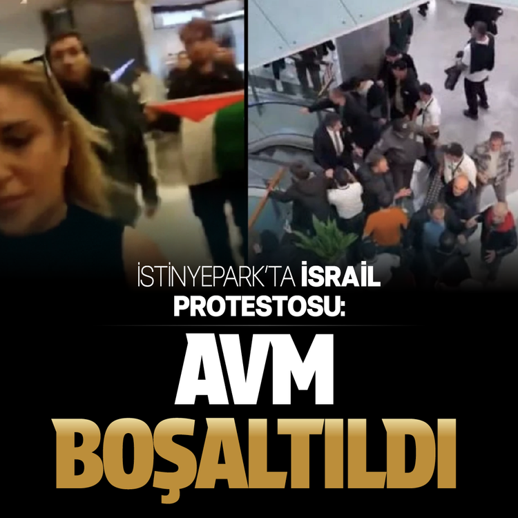 İstinyePark'ta İsrail protestosu: AVM boşaltıldı