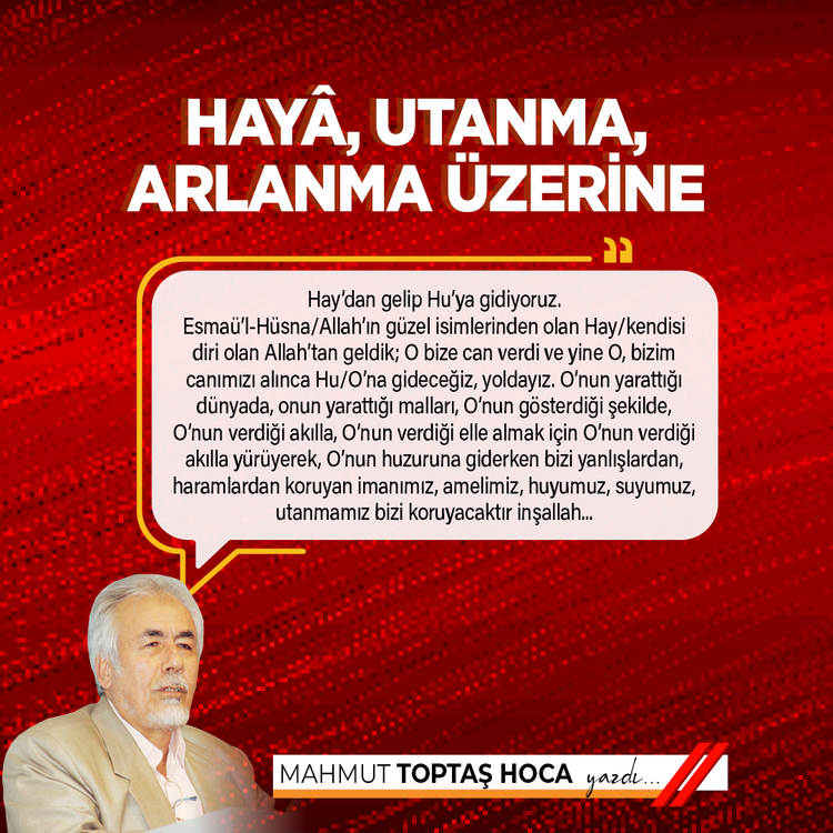 Hayâ, utanma, arlanma üzerine