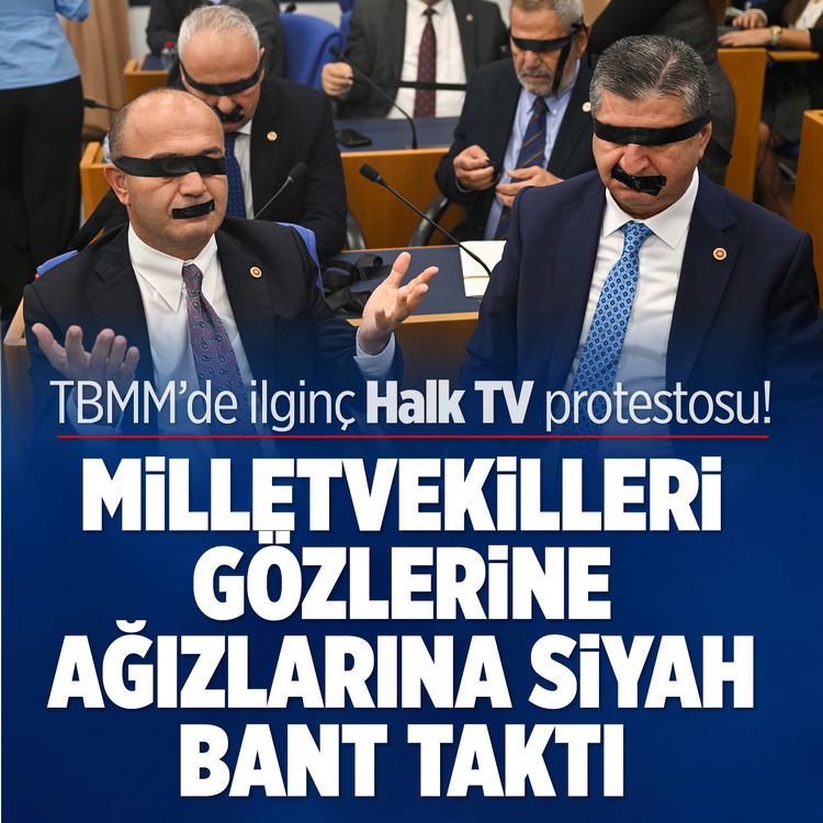 TBMM’de ilginç Halk TV protestosu! Milletvekilleri gözlerine ağızlarına siyah bant taktı