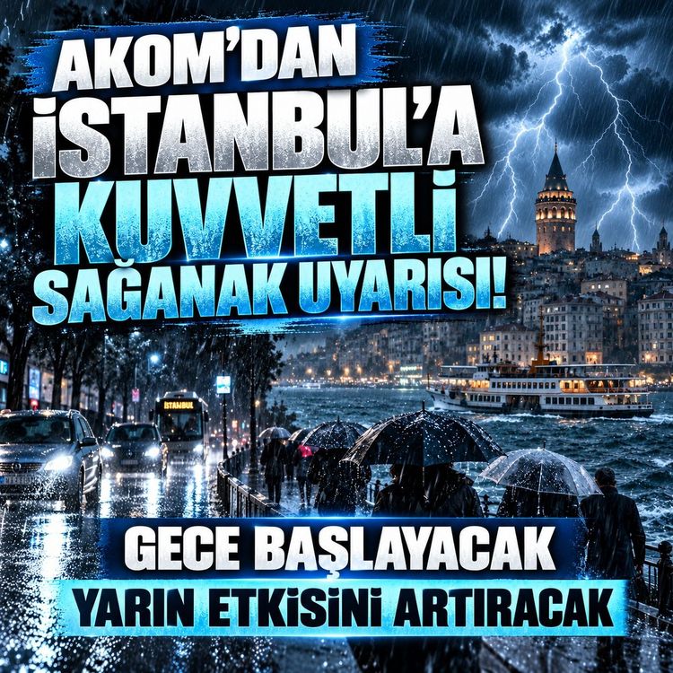 AKOM'dan İstanbul'a kuvvetli sağanak uyarısı! Gece başlayacak yarın etkisini artıracak