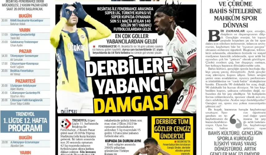 Spor haberleri: 31 Ekim 2025 gazetelerde futbol manşetleri