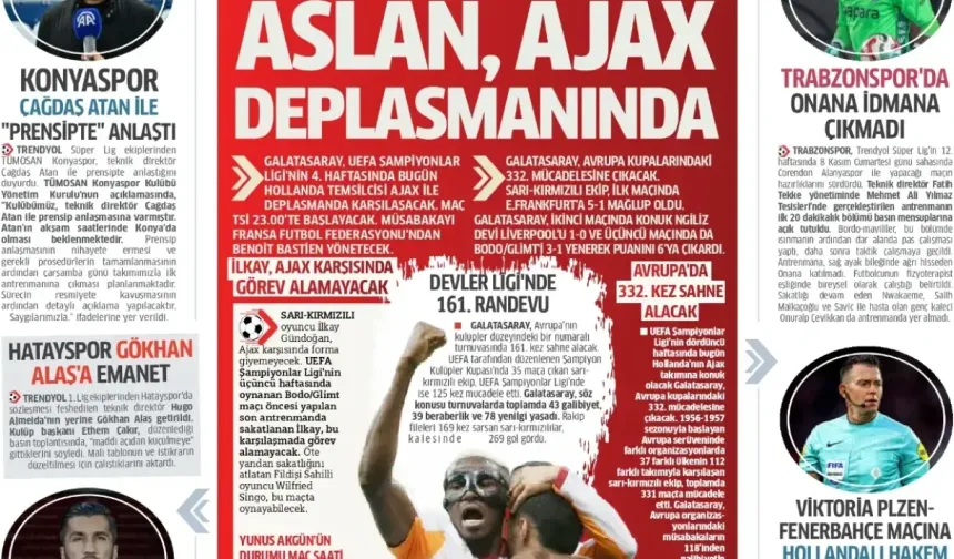 Spor haberleri: 5 Kasım 2025 gazetelerde futbol manşetleri